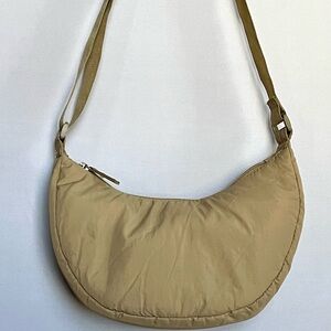 Old Navy Crescent Crossbody Bag in Taupe